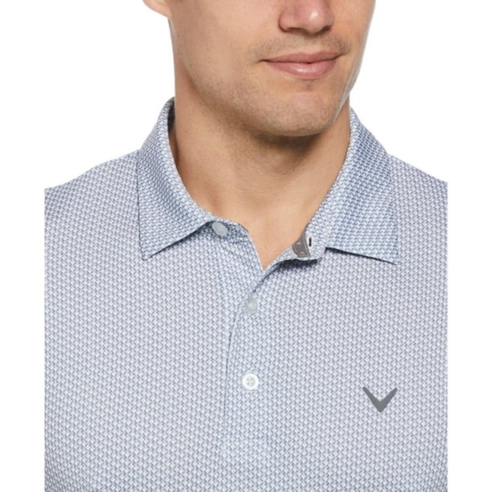 Callaway Light Blue Patterned Polo Shirt
